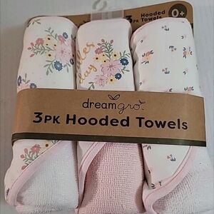 Kids Hooded Towels - Pink and White